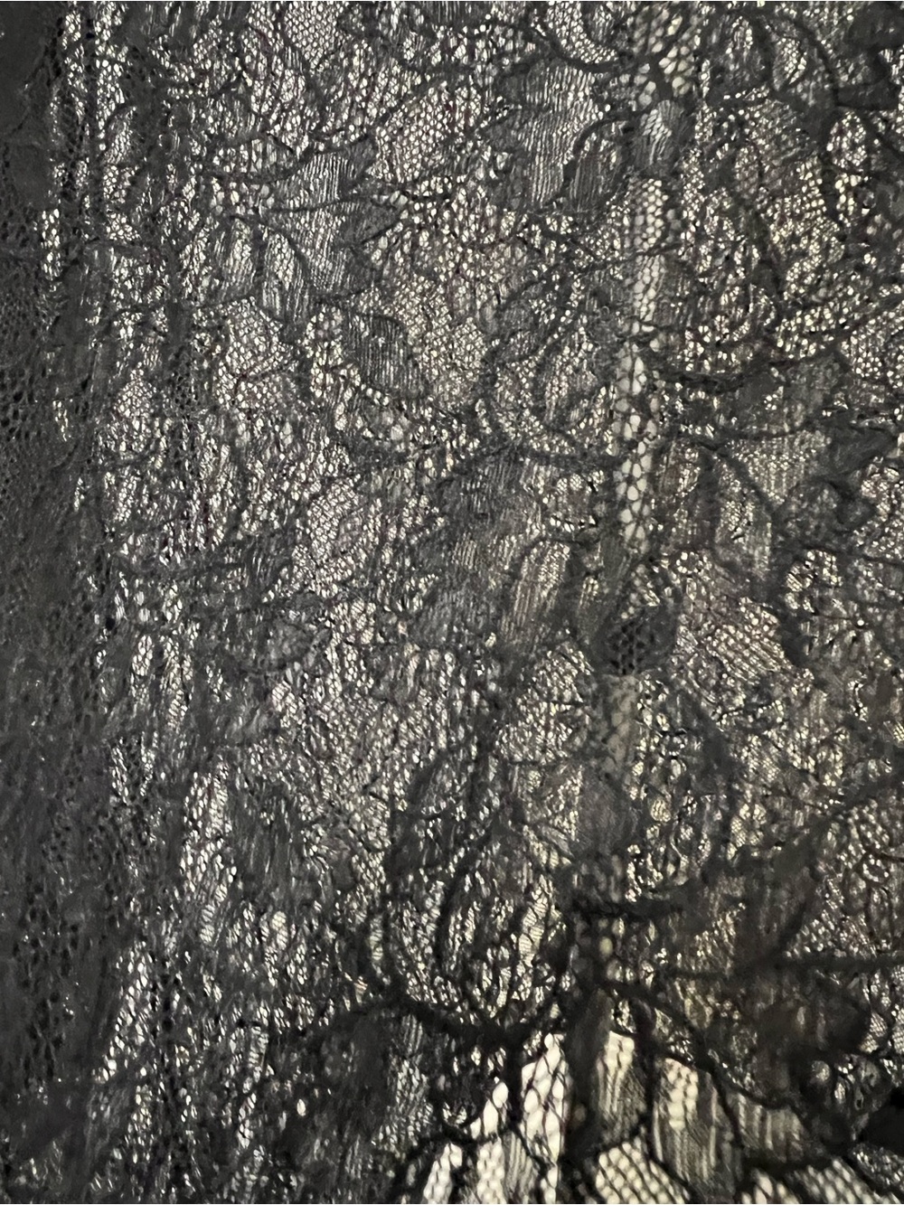 Anthropologie Black Lace Mock Neck Top Sheer Long Sleeve Size L - Picture 2 of 7